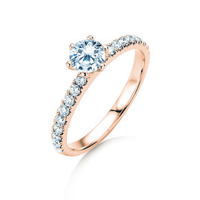 Anillo de compromiso Classic Pavé en 14K oro rosa con diamantes 0,86ct G/SI