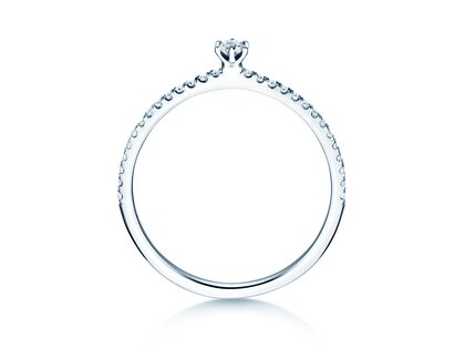 Anillo de compromiso Classic Pavé en 14K oro blanco con diamantes 0,20ct G/SI
