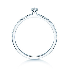 Anillo de compromiso Classic Pavé en 14K oro blanco con diamantes 0,20ct G/SI