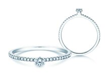 Anillo de compromiso Classic Pavé en platino 950/- con diamantes 0,30ct G/SI