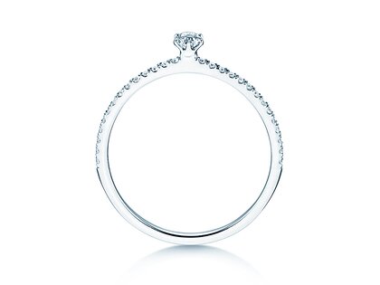 Anillo de compromiso Classic Pavé en 18K oro blanco con diamantes 0,30ct G/SI
