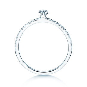Anillo de compromiso Classic Pavé en 18K oro blanco con diamantes 0,30ct G/SI