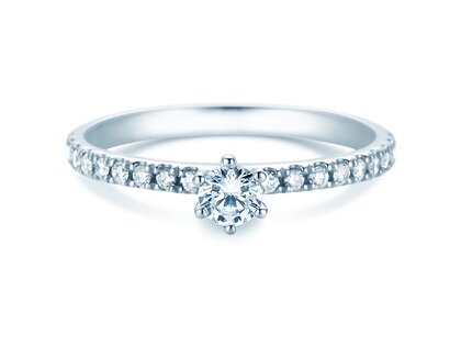 Anillo de compromiso Classic Pavé en platino 950/- con diamantes 0,40ct G/SI