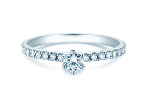 Anillo de compromiso Classic Pavé en platino 950/- con diamantes 0,40ct G/SI