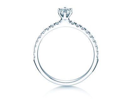Anillo de compromiso Classic Pavé en platino 950/- con diamantes 0,40ct G/SI