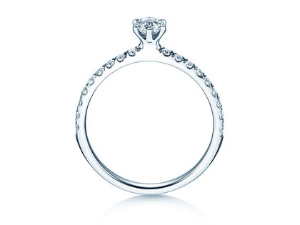 Anillo de compromiso Classic Pavé en 14K oro blanco con diamantes 0,50ct G/SI