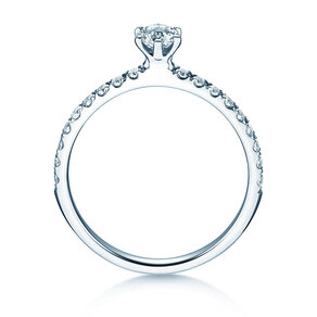 Anillo de compromiso Classic Pavé en 14K oro blanco con diamantes 0,50ct G/SI