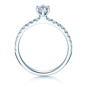 Anillo de compromiso Classic Pavé en 18K oro blanco con diamantes 0,60ct G/SI