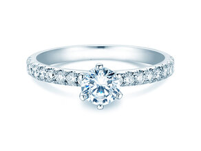 Anillo de compromiso Classic Pavé en oro blanco