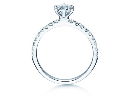 Anillo de compromiso Classic Pavé en oro blanco