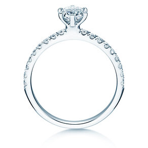 Anillo de compromiso Classic Pavé en oro blanco