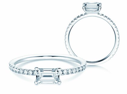 Anillo de compromiso Emerald-Cut
