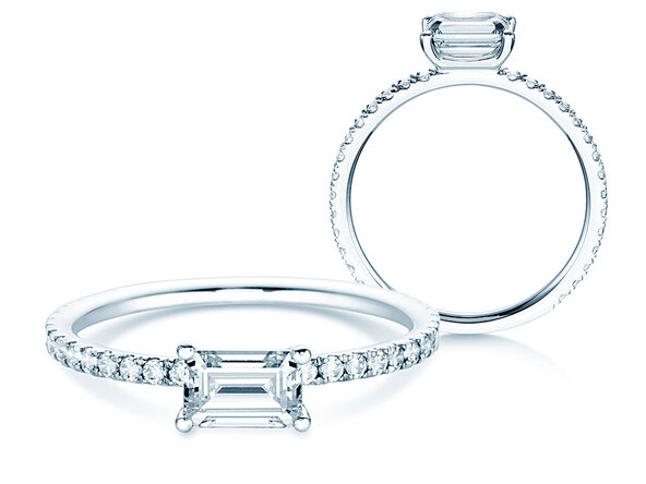 Anillo de compromiso Emerald-Cut