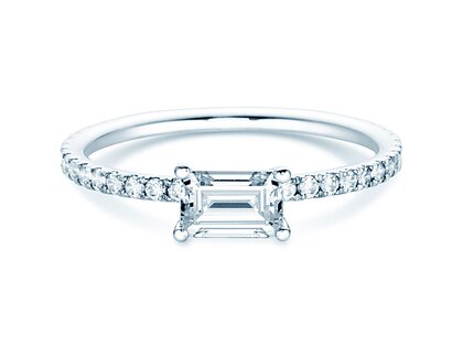 Anillo de compromiso Emerald-Cut