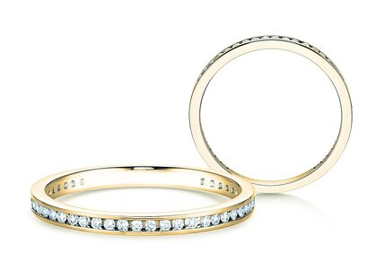 Anillo de compromiso Endless Love en 14K oro amarillo con diamantes 0,20ct