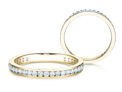 Anillo de compromiso Endless Love en 9K oro amarillo con diamantes 0,50ct G/SI