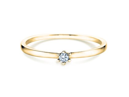 Anillo de compromiso Classic Petite en 14K oro amarillo con diamante 0,07ct G/SI