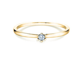 Anillo de compromiso Classic Petite en 14K oro amarillo con diamante 0,07ct G/SI