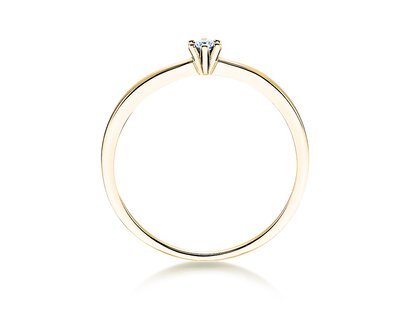 Anillo de compromiso Classic Petite en 14K oro amarillo con diamante 0,07ct G/SI