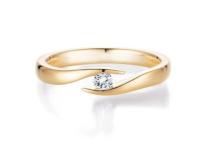 Anillo de compromiso Twist en 14K oro amarillo con diamante 0,20ct H/SI