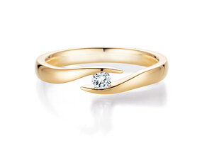 Anillo de compromiso Twist en 14K oro amarillo con diamante 0,20ct H/SI