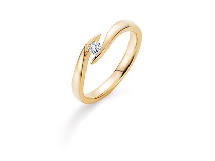Anillo de compromiso Twist en 14K oro amarillo con diamante 0,20ct H/SI