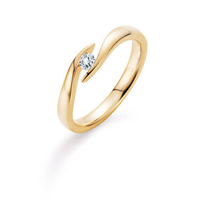 Anillo de compromiso Twist en 14K oro amarillo con diamante 0,20ct H/SI