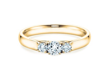 Anillo de compromiso 3 Stones en 14K oro amarillo con diamantes 0,40ct G/SI