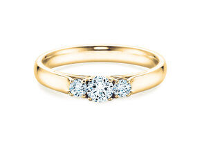 Anillo de compromiso 3 Stones en 14K oro amarillo con diamantes 0,40ct G/SI