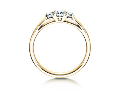 Anillo de compromiso 3 Stones en 14K oro amarillo con diamantes 0,40ct G/SI
