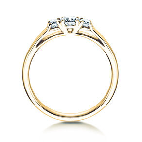 Anillo de compromiso 3 Stones en 14K oro amarillo con diamantes 0,40ct G/SI