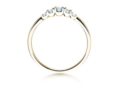 Anillo de compromiso 5 Diamonds en 14K oro amarillo con diamantes 0,15ct G/SI