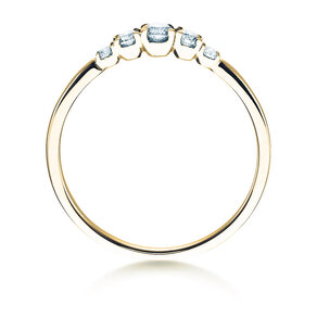 Anillo de compromiso 5 Diamonds en 14K oro amarillo con diamantes 0,15ct G/SI