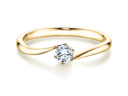 Anillo de compromiso Devotion en 18K oro amarillo con diamante 0,10ct H/SI