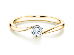 Anillo de compromiso Devotion en 18K oro amarillo con diamante 0,10ct H/SI