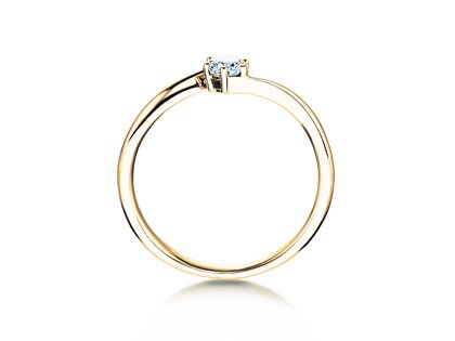 Anillo de compromiso Devotion en 18K oro amarillo con diamante 0,10ct H/SI