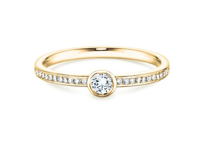 Anillo de compromiso Eternal Pavé en 18K oro amarillo con diamantes 0,60ct G/SI