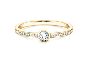 Anillo de compromiso Eternal Pavé en 18K oro amarillo con diamantes 0,60ct G/SI