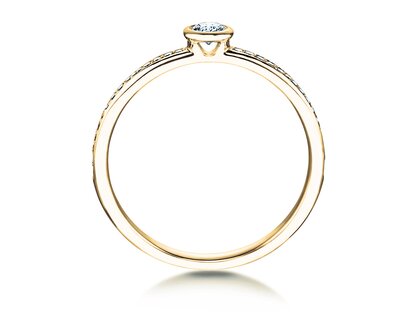 Anillo de compromiso Eternal Pavé en 18K oro amarillo con diamantes 0,60ct G/SI