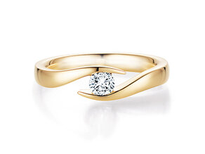 Anillo de compromiso Twist en 9K oro amarillo con diamante 0,30ct H/SI