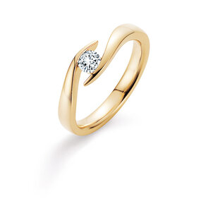 Anillo de compromiso Twist en 9K oro amarillo con diamante 0,30ct H/SI