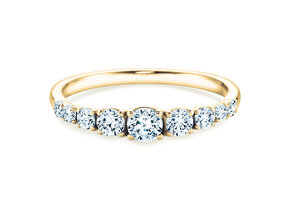 Anillo de compromiso 9 Diamonds en 14K oro amarillo con diamantes 0,43ct G/SI