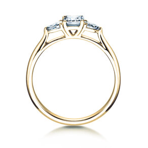 Anillo de compromiso Vivid Asscher en 14K oro amarillo con diamantes 0,53ct G/SI