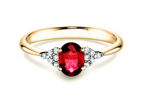 Anillo de compromiso Vivid en oro amarillo