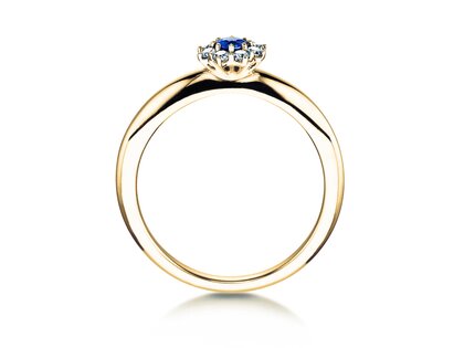 Anillo de compromiso Lovely en 14K oro amarillo con zafiro 0,33ct y diamantes 0,40ct