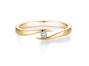 Anillo de compromiso Twist en 14K oro amarillo con diamante 0,05ct H/SI