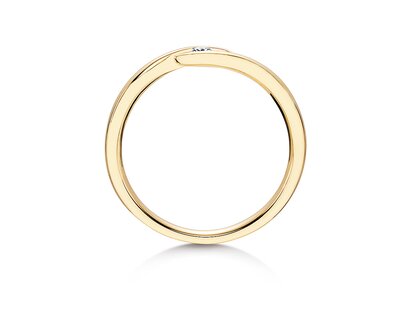 Anillo de compromiso Twist en 14K oro amarillo con diamante 0,05ct H/SI