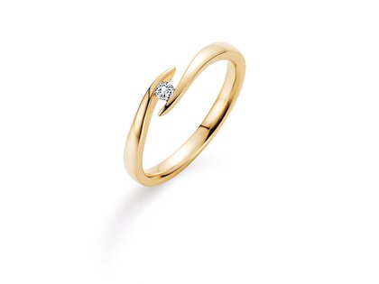 Anillo de compromiso Twist en 14K oro amarillo con diamante 0,05ct H/SI