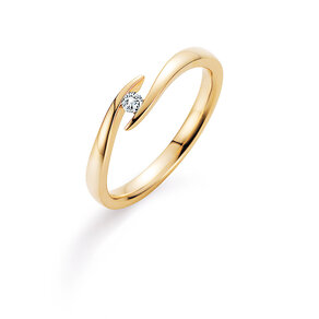 Anillo de compromiso Twist en 14K oro amarillo con diamante 0,05ct H/SI