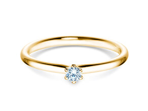 Anillo de compromiso Classic 6 en 14K oro amarillo con diamante 0,07ct H/SI